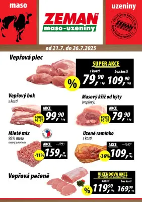 akční leták ZEMAN maso - uzeniny 21.7.2025-26.7.2025
