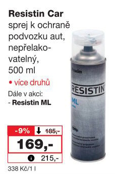 Antikorozní sprej na ošetření podvozku Resistin Car Proxim