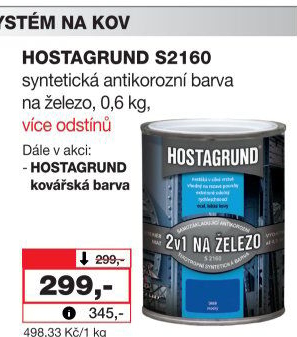 Barva na kov 2v1 na železo Hostagrund