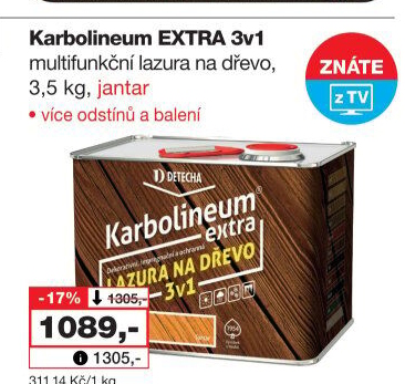 Impregnační nátěr na dřevo Karbolineum Extra 3v1 Detecha