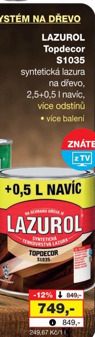 Lazura na dřevo Topdecor Lazurol