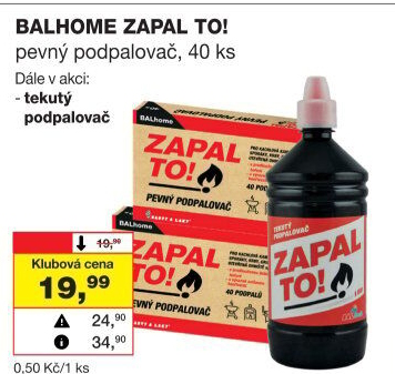 Pevný podpalovač Zapal to! Balhome
