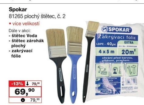Plochý malířský štětec Spokar