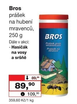 Přípravek proti mravencům prášek Bros