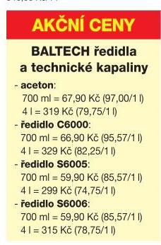 ředidla + technické kapaliny