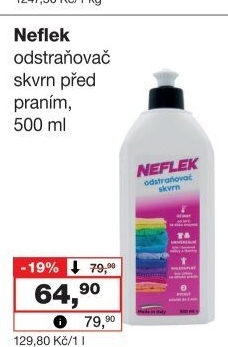 Tekutý odstraňovač skvrn Neflek Madel