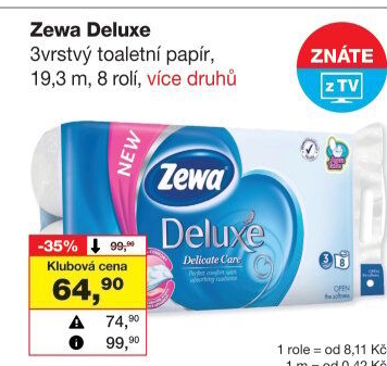 Toaletní papír 3vrstvý Deluxe Zewa