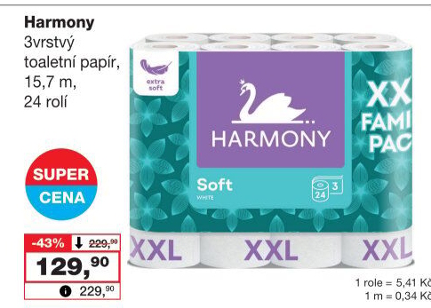 Toaletní papír 3vrstvý Harmony