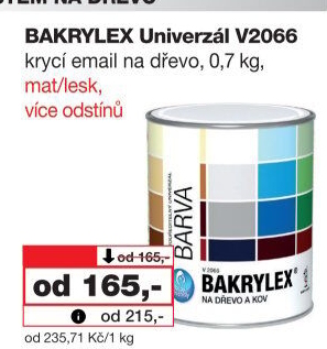 Univerzální email Bakrylex Mat Barvy a laky Hostivař