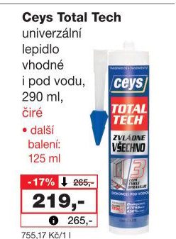 Univerzální lepidlo a tmel Total Tech Ceys