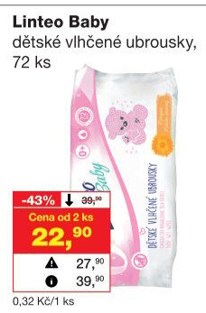 Vlhčené ubrousky dětské Linteo Baby