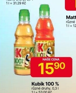 Šťáva ovocná 100% Kubík