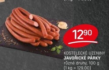 Párky javořické Kostelecké uzeniny