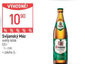 Pivo světlý ležák 11° Svijanský Máz Svijany