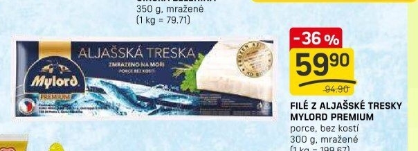 Aljašská treska filety mražená Premium Mylord
