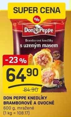 Knedlíky bramborové s uzeným masem mražené Don Peppe