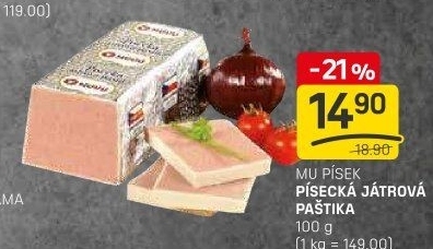 Paštika játrová písecká Maso uzeniny Písek