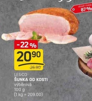 Šunka od kosti výběrová LE&amp