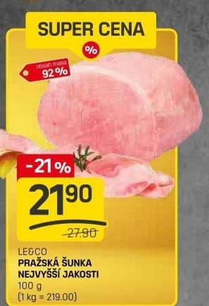 Šunka pražská nejvyšší jakosti LE&amp