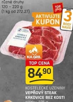 Vepřová krkovice steak bez kosti Kostelecké uzeniny