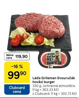 Hovězí burger dvouručák Láďa Grileman Kostelecké uzeniny