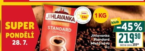 Mletá káva Standard Jihlavanka