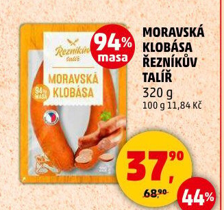 Moravská klobása Řezníkův talíř
