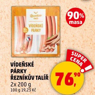 Párky vídeňské Řezníkův talíř
