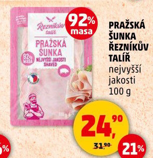 Šunka pražská nejvyšší jakosti Řezníkův talíř