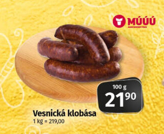 Vesnická klobása Maso Uzeniny Písek