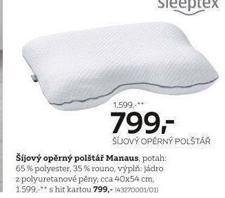 ŠÍJOVÝ OPĚRNÝ POLŠTÁŘ