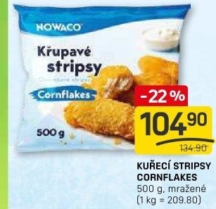 Kuřecí stripsy mražené Nowaco