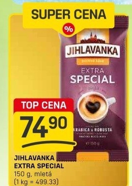 Mletá káva extra speciál Jihlavanka