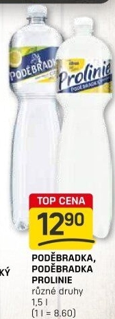 Ochucená voda Poděbradka Prolinie