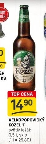 Pivo světlý ležák 11° Medium Velkopopovický Kozel