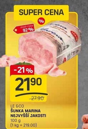 Šunka Marina nejvyšší jakosti LE&amp