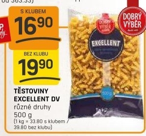 Těstoviny Excellent Dobrý Výběr