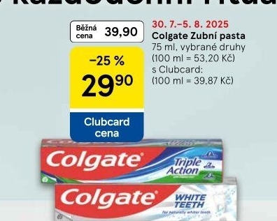 Pasty na zuby Colgate