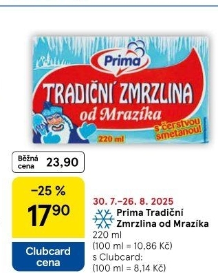 Tradiční zmrzlina od Mrazíka Prima