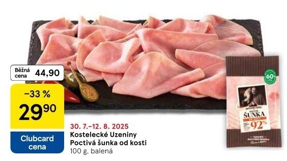 Šunka od kosti poctivá nejvyšší jakosti Kostelecké uzeniny