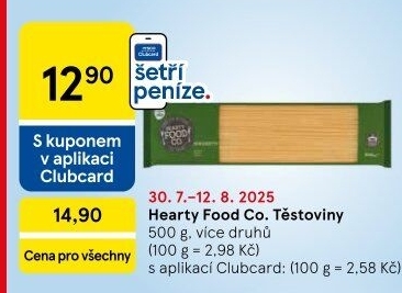 Těstoviny Hearty Food Co Tesco