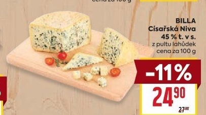 Sýr Niva císařská 45% Billa
