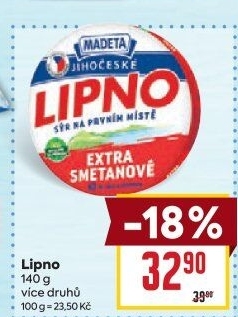 Tavený sýr Jihočeské Lipno Madeta