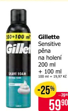 Pěna na holení pánská Sensitive Skin Gillette