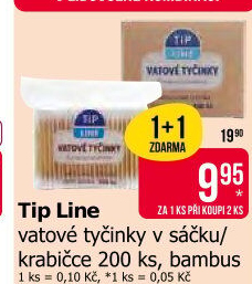 Vatové tyčinky bambusové Tip Line