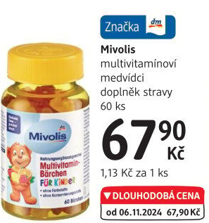 Doplněk stravy Bonbony multivitamínové Mivolis