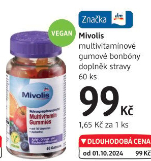 Doplněk stravy Bonbony multivitamínové Mivolis