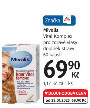 Doplněk stravy Vital Komplex pro zdravé vlasy Mivolis