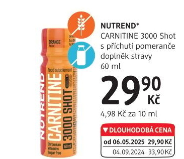 Spalovač tuků Carnitine 3000 shot Nutrend