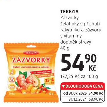 Želatinky Zázvorky s rakytníkem, zázvorem a vitamíny Terezia